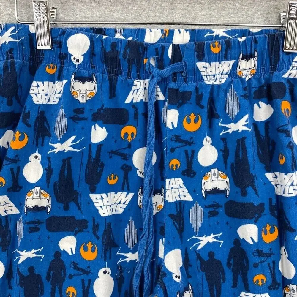 Disney Pajama Bottoms Mens Small Blue Star Wars Drawstring Loungewear Pants - Picture 4 of 11